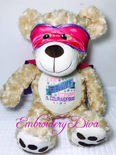 Courage Bear Personalised Plush | Embroidery Diva | St Marys NSW