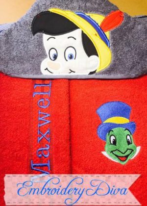 Pinocchio Personalised Hooded Towel