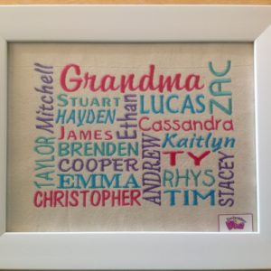Grandkids Personalised Embroidered Frame