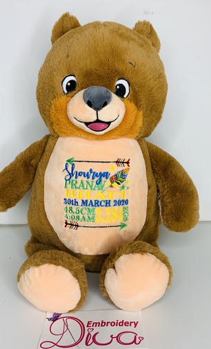 Custom embroidered store teddy bear