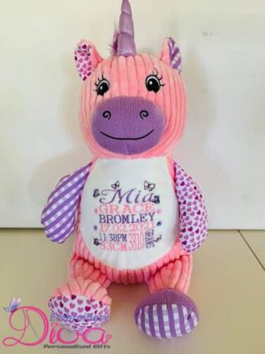 Patchwork Unicorn Personalised Plushie
