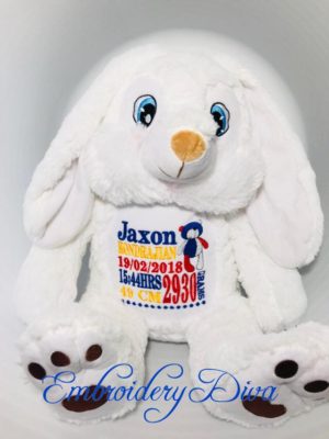 Bunny White Personalised Teddy