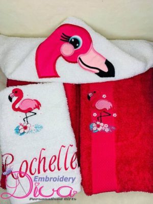 Flamingo Personalised Hooded Towel