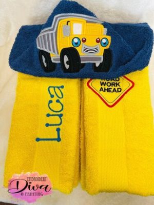 Dump Truck Hooded Towel