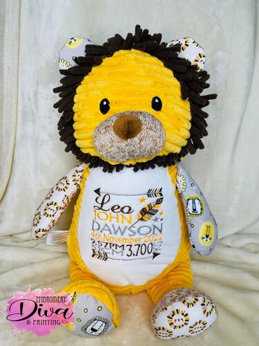 Patchwork Lion Personalised Teddy