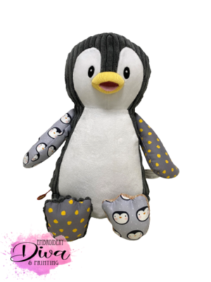 Patchwork Penguin Personalised Teddy